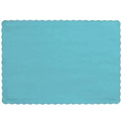 Sky Blue Scalloped Paper Placemats (10)